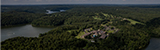 Saltfork Park Lodge at dusk